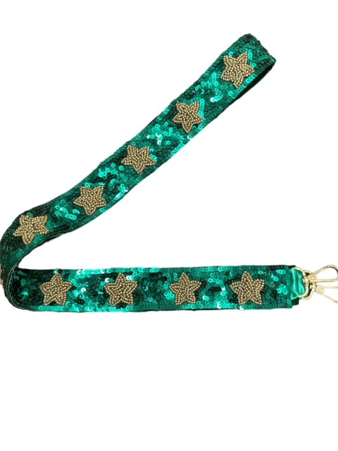 Sequin Bag Strap - Green with Gold Star – Golden Lily