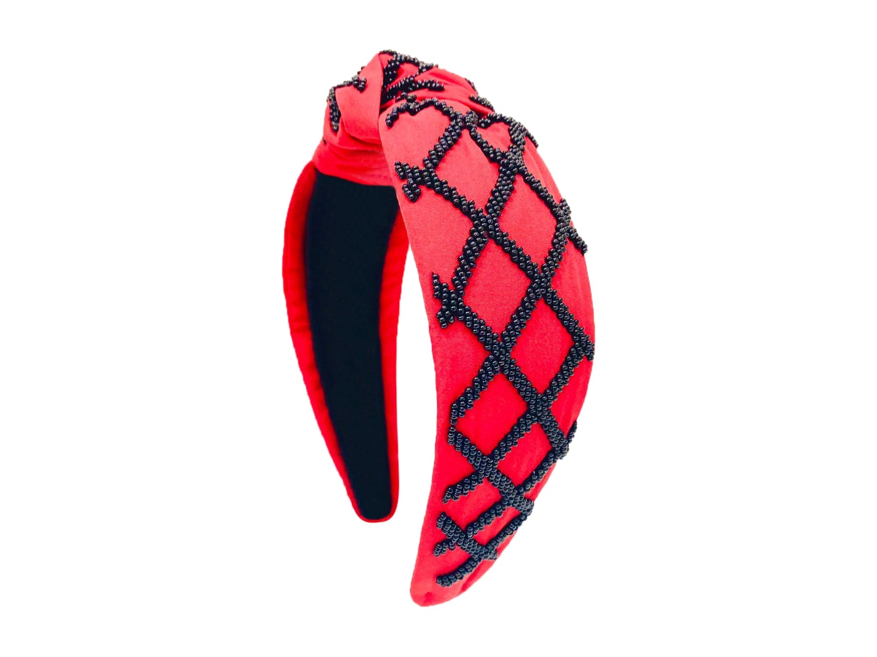 Headband Game Day Red and Black Golden Lily