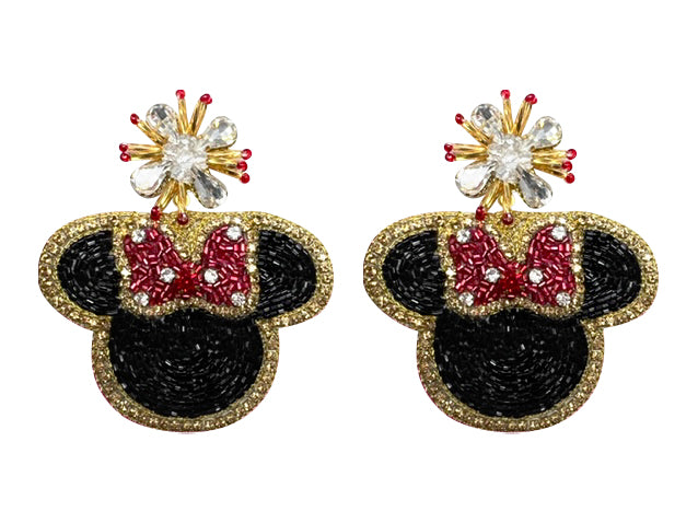 Real gold minnie mouse earrings hotsell