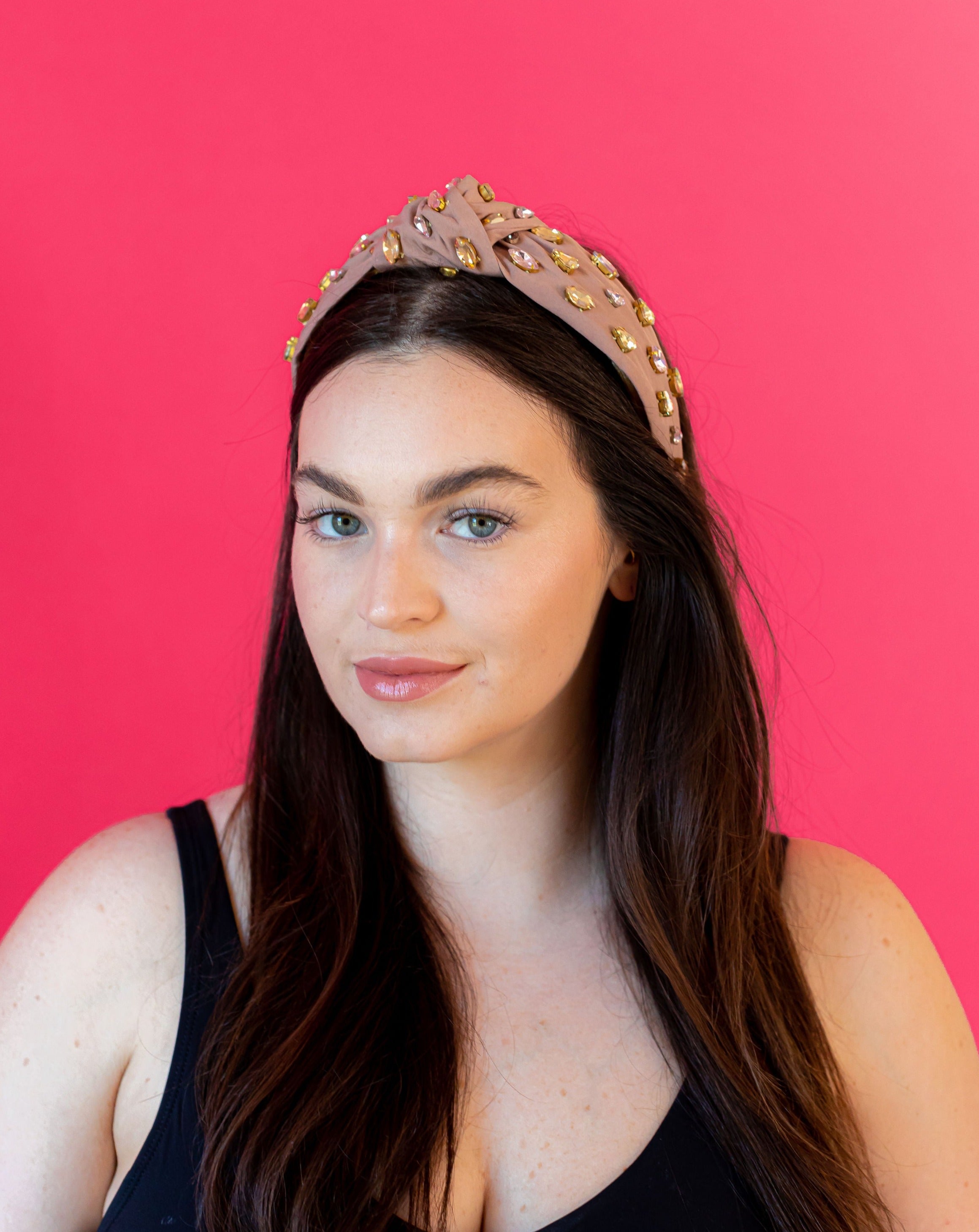 Blue and White Sequin Headband Seed Bead Blue Knotted 