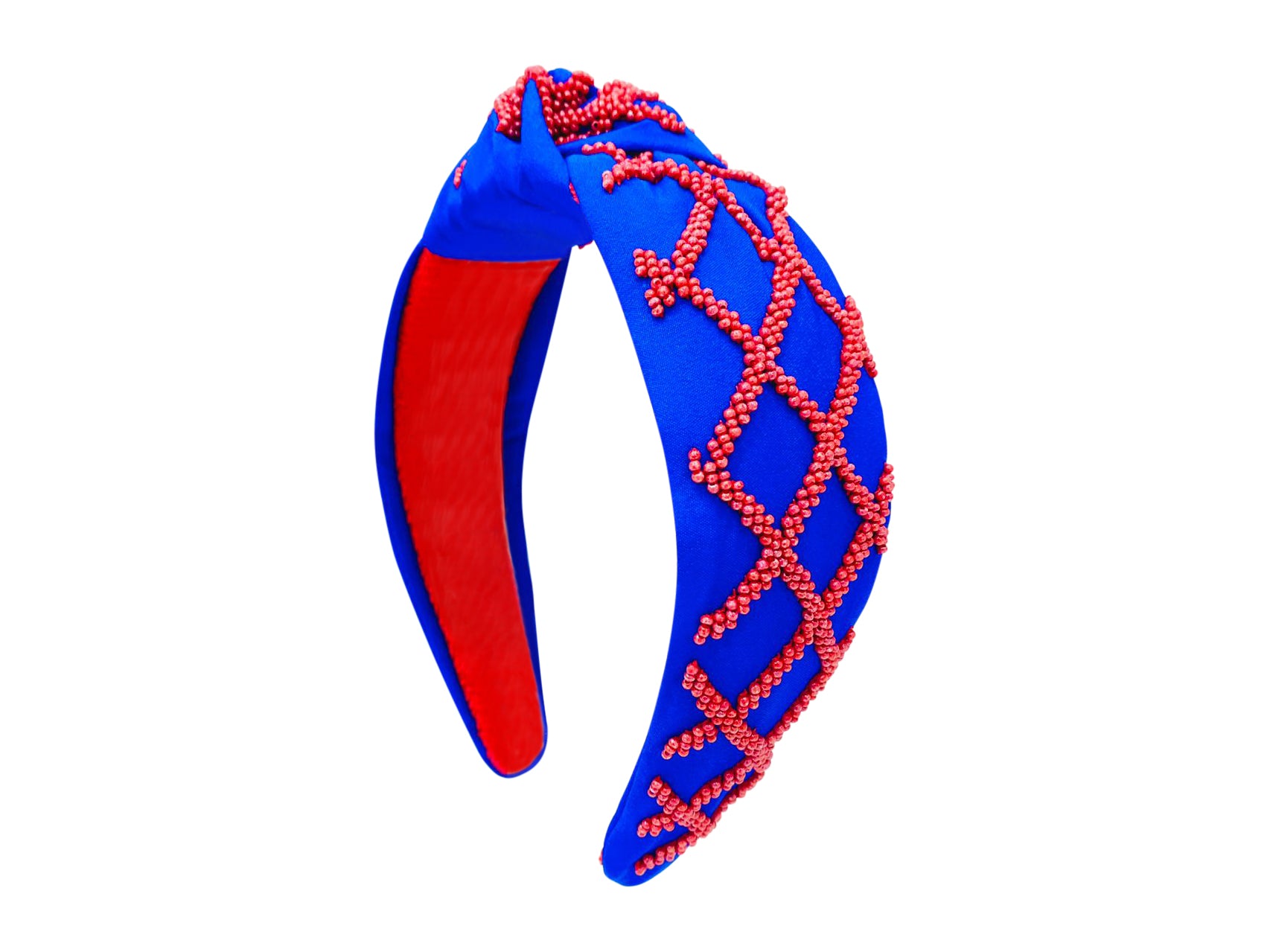 Headband Game Day Blue and Red Golden Lily
