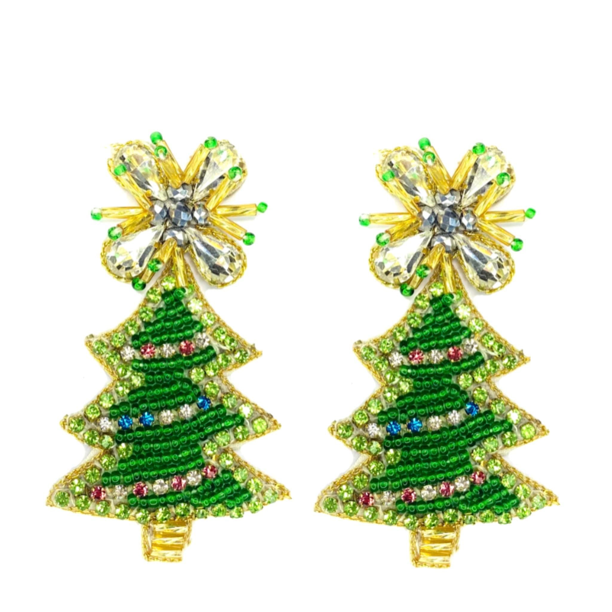 Gold christmas tree shop earrings