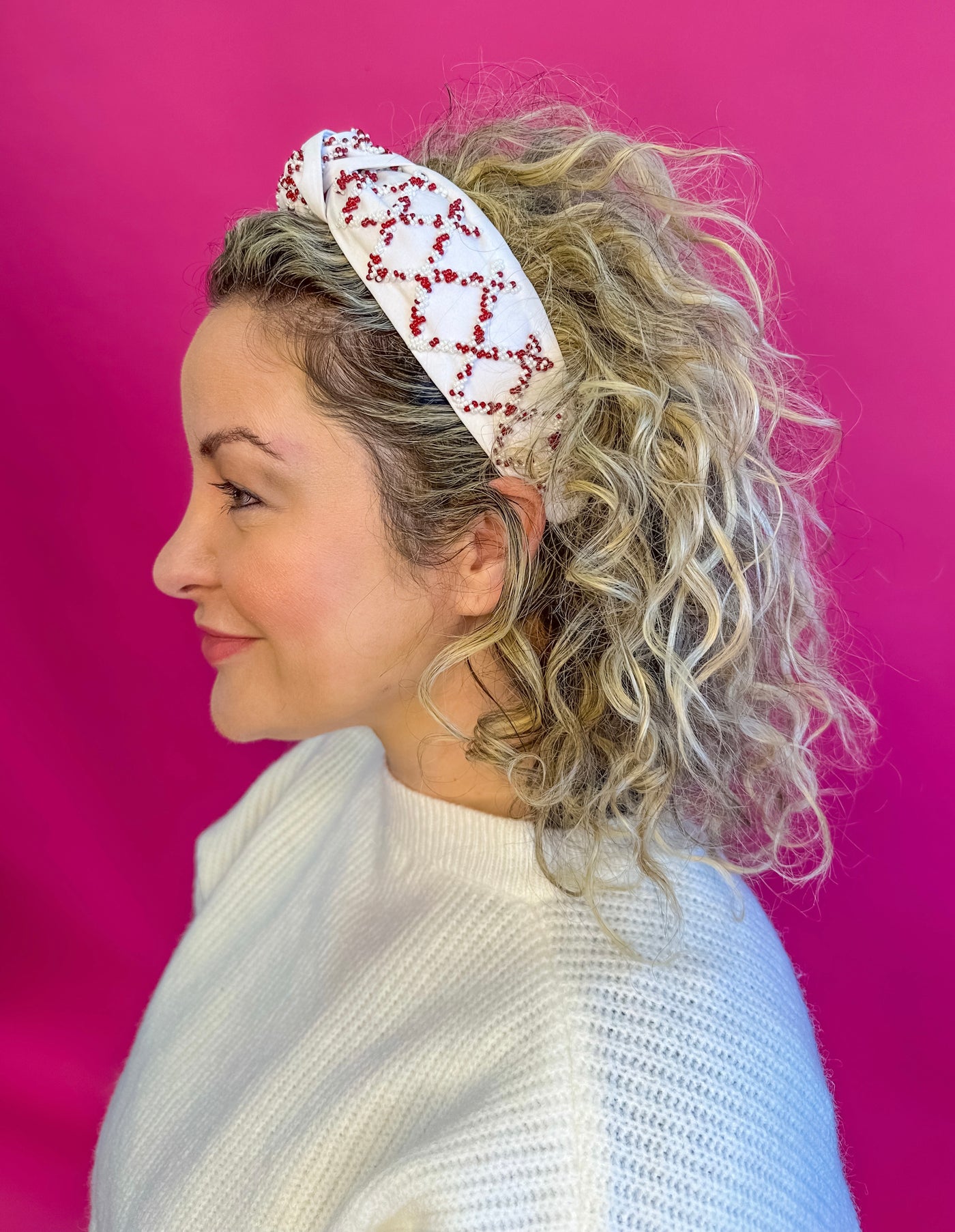 Sprinkle Headband - White and Red