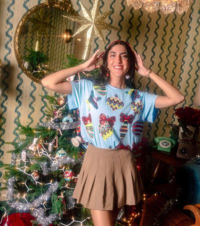 Queen of Sparkles - Blue Scattered Multi Ornament Tee