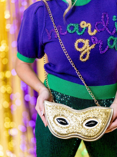 Mardi Gras Mask Crossbody Bag