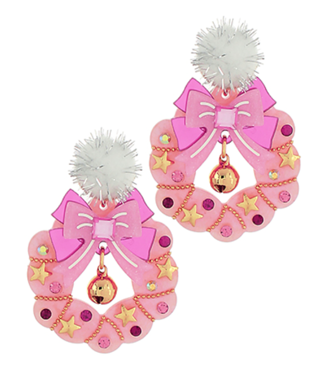 Acrylic Christmas Pom Wreath 