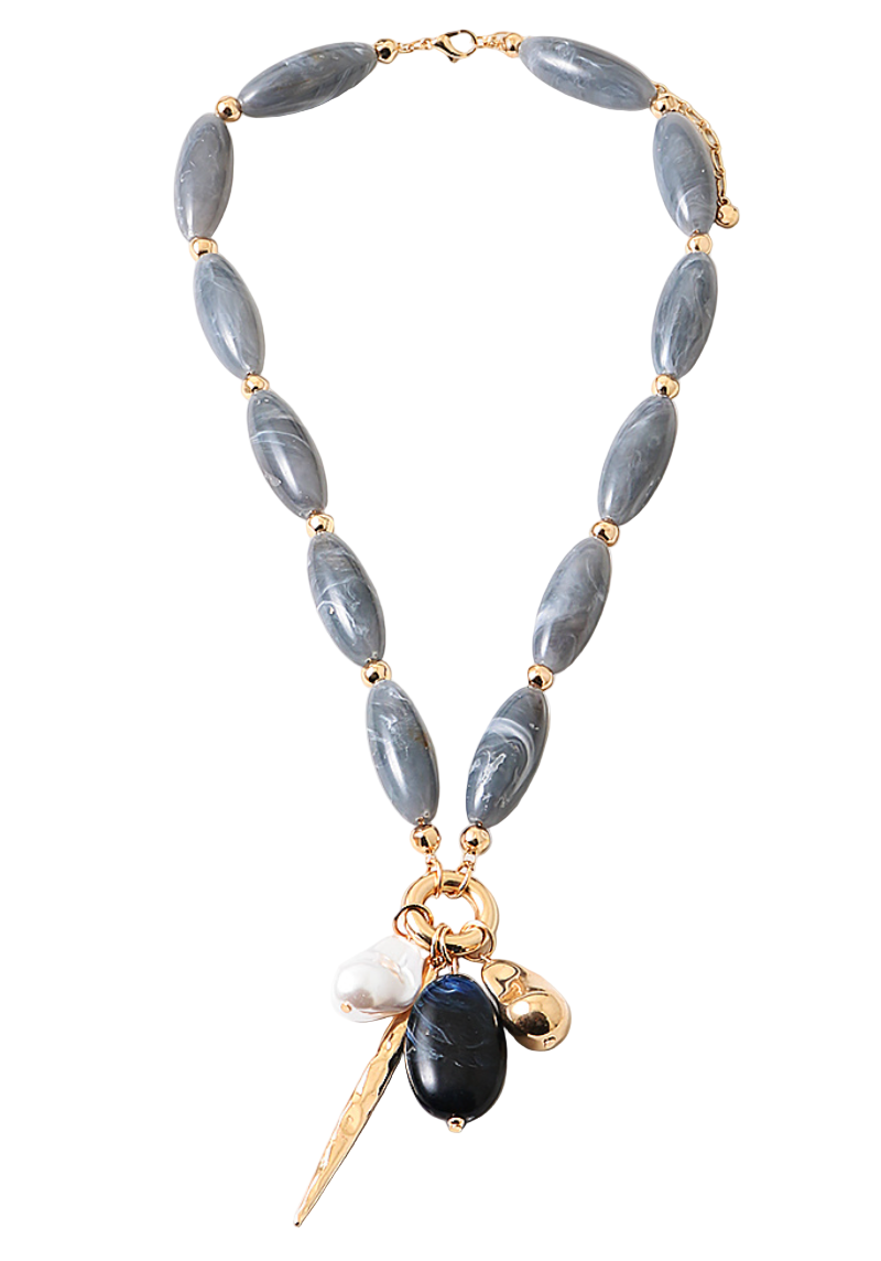 Bead and Charm Dangle Necklace 