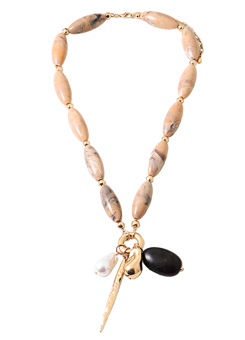 Bead and Charm Dangle Necklace 