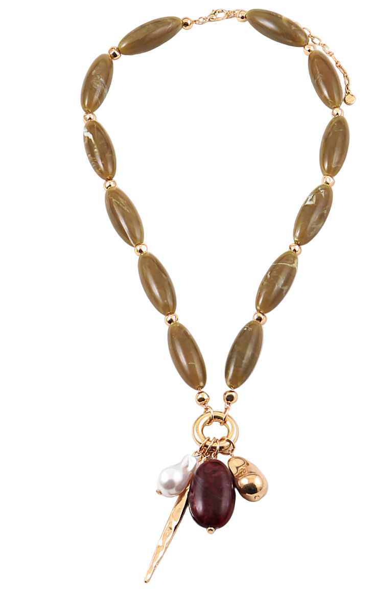 Bead and Charm Dangle Necklace 