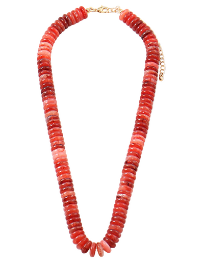 Beaded Necklace - Red