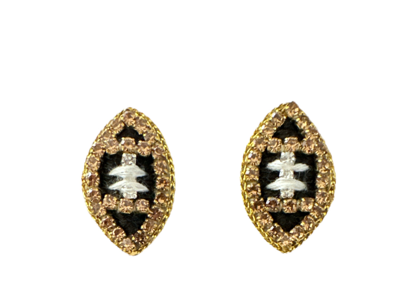 Game Day Football Stud Earrings - Thread - Black and Gold
