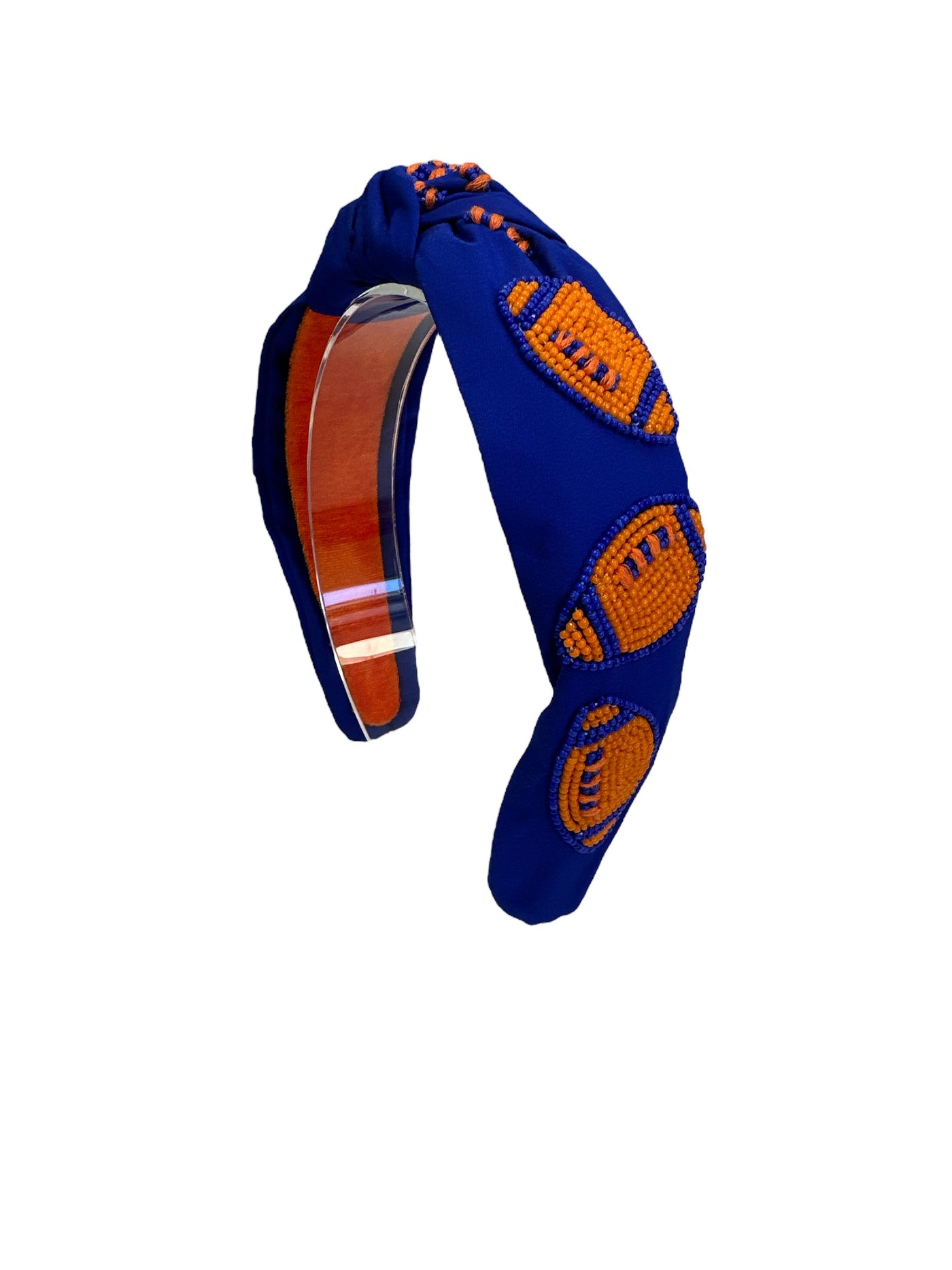 Headband Knot -Football - Blue and Orange