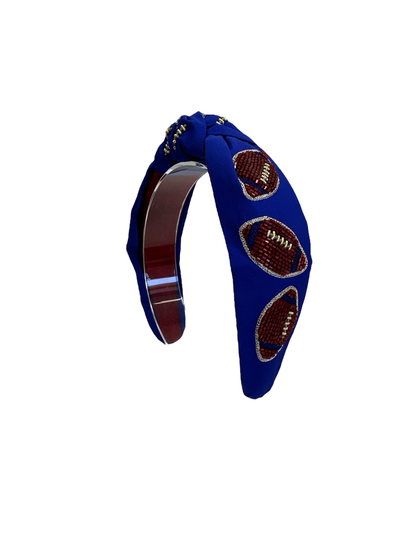 Headband Knot -Football - Blue and Red