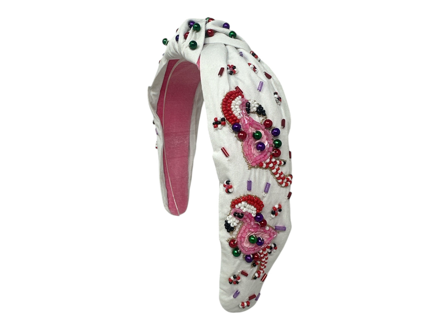 Headband Knot - Christmas Flamingo
