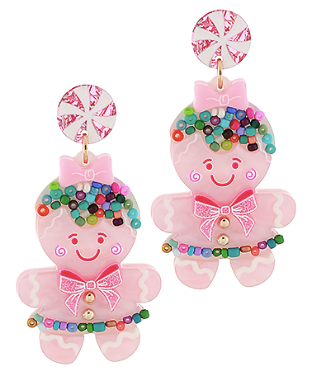 Christmas Gingerbread Girl Earrings 