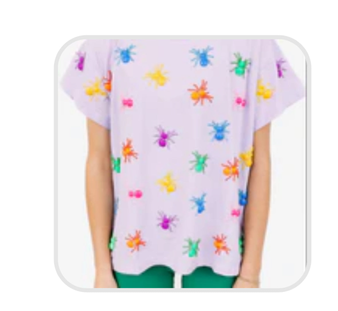 Queen of Sparkles - Halloween Lavender Multi Spider Tee