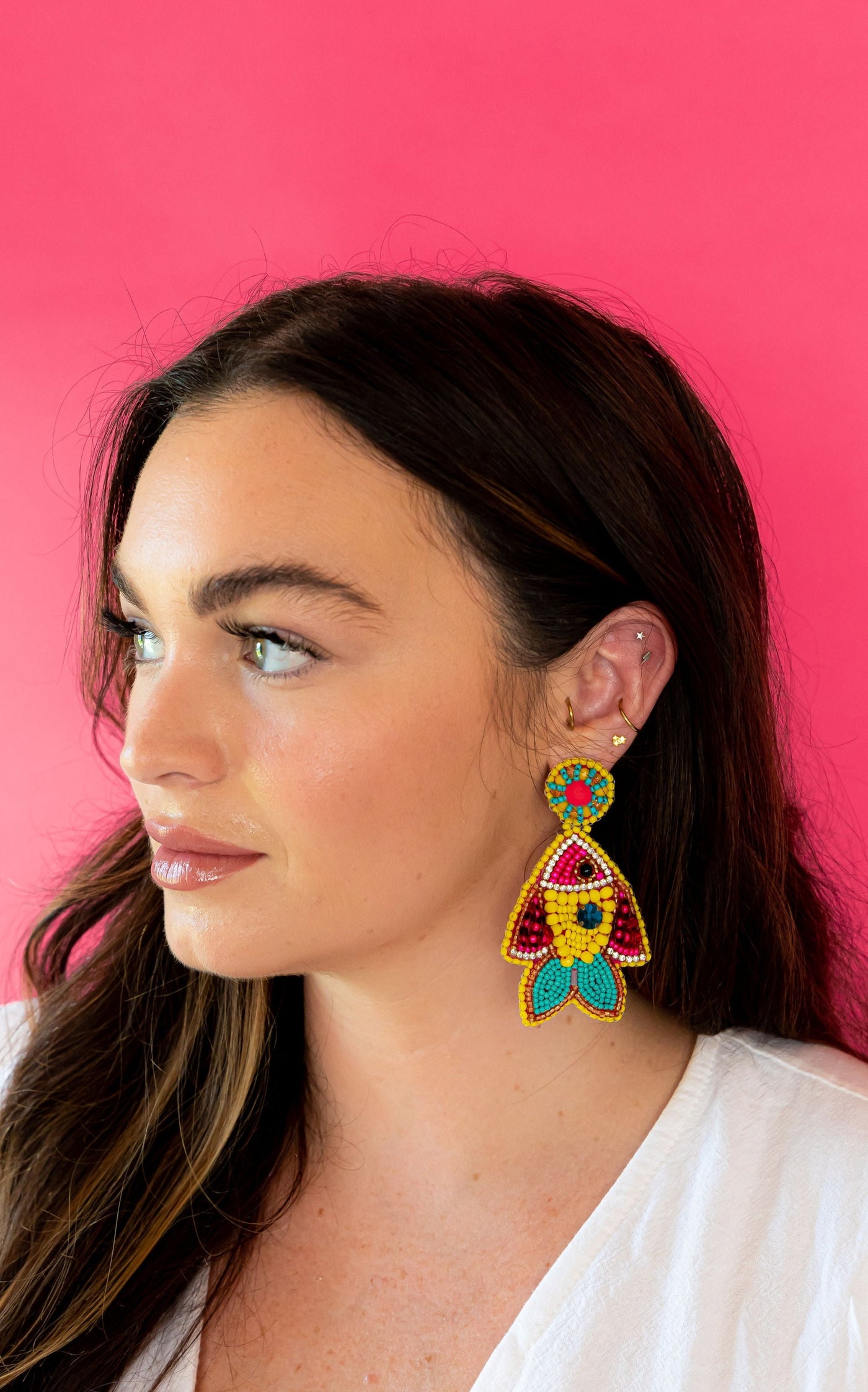 Seed Bead Fish Earrings