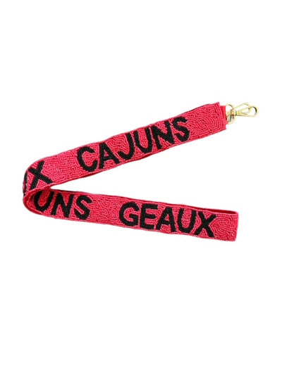 Seed Bead Bag Strap - Geaux Cajuns