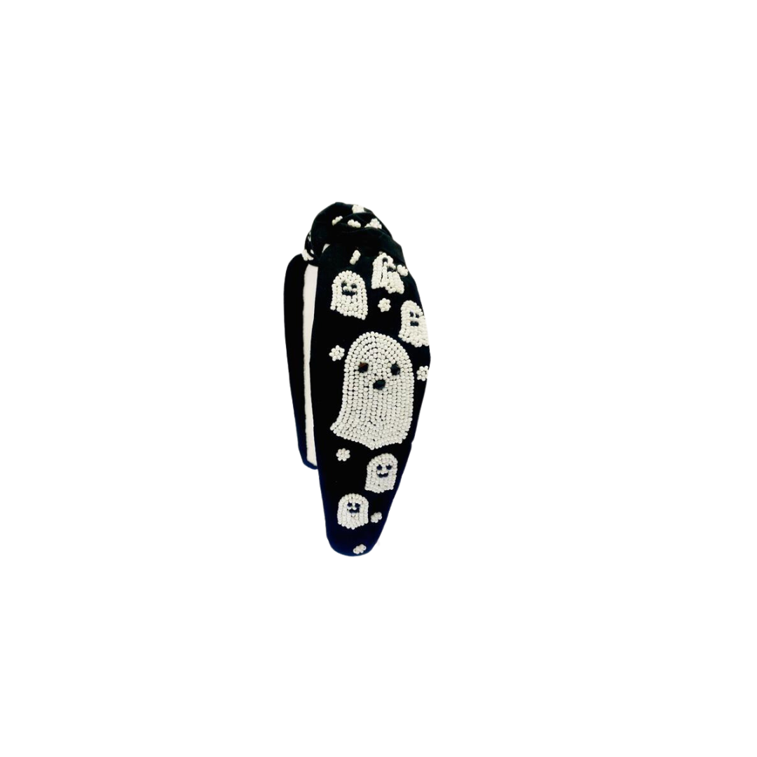 Headband Knot - Halloween Ghost - Black