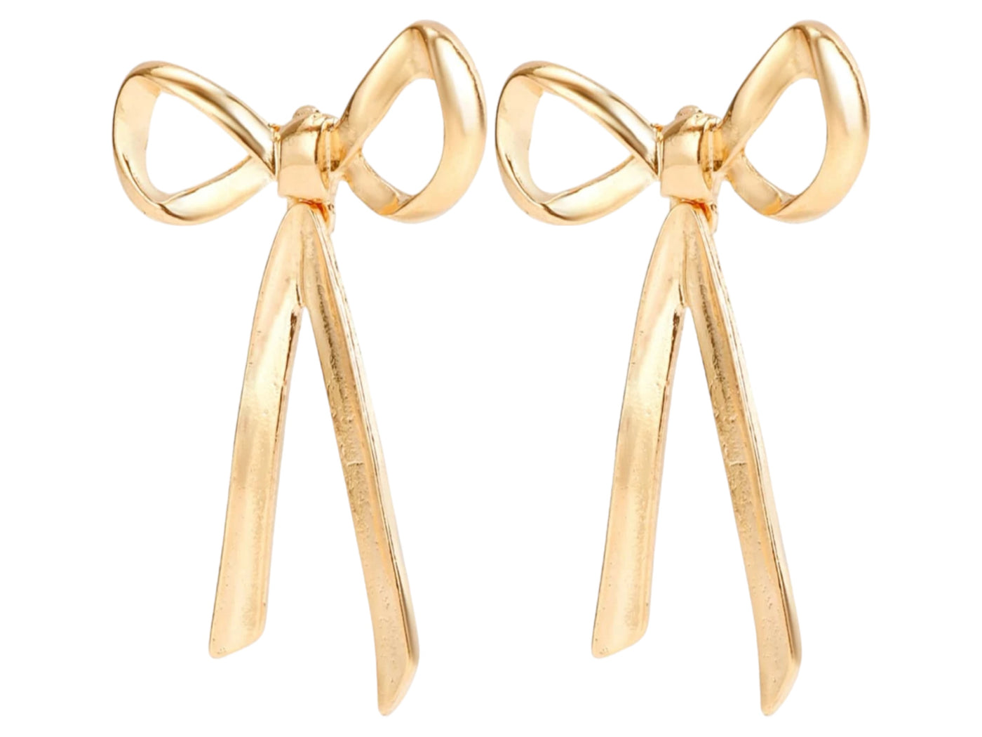 Bow Stud Earrings - Gold