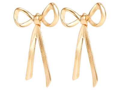 Bow Stud Earrings - Gold