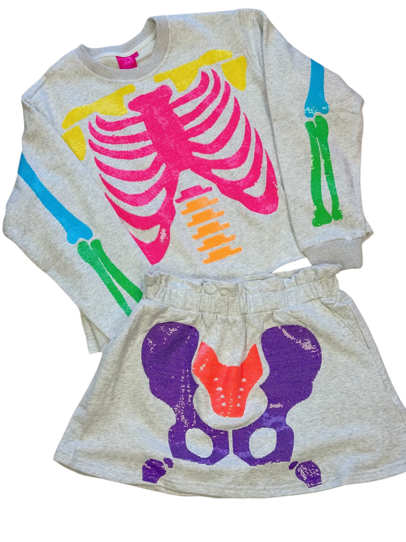 Queen of Sparkles - Skeleton Skort - Gray with Multi