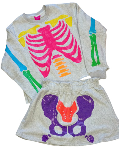 Queen of Sparkles - Skeleton Skort - Gray with Multi