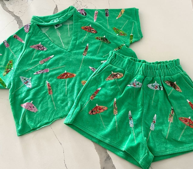 Queen of Sparkles - Umbrella Terry Cloth Top