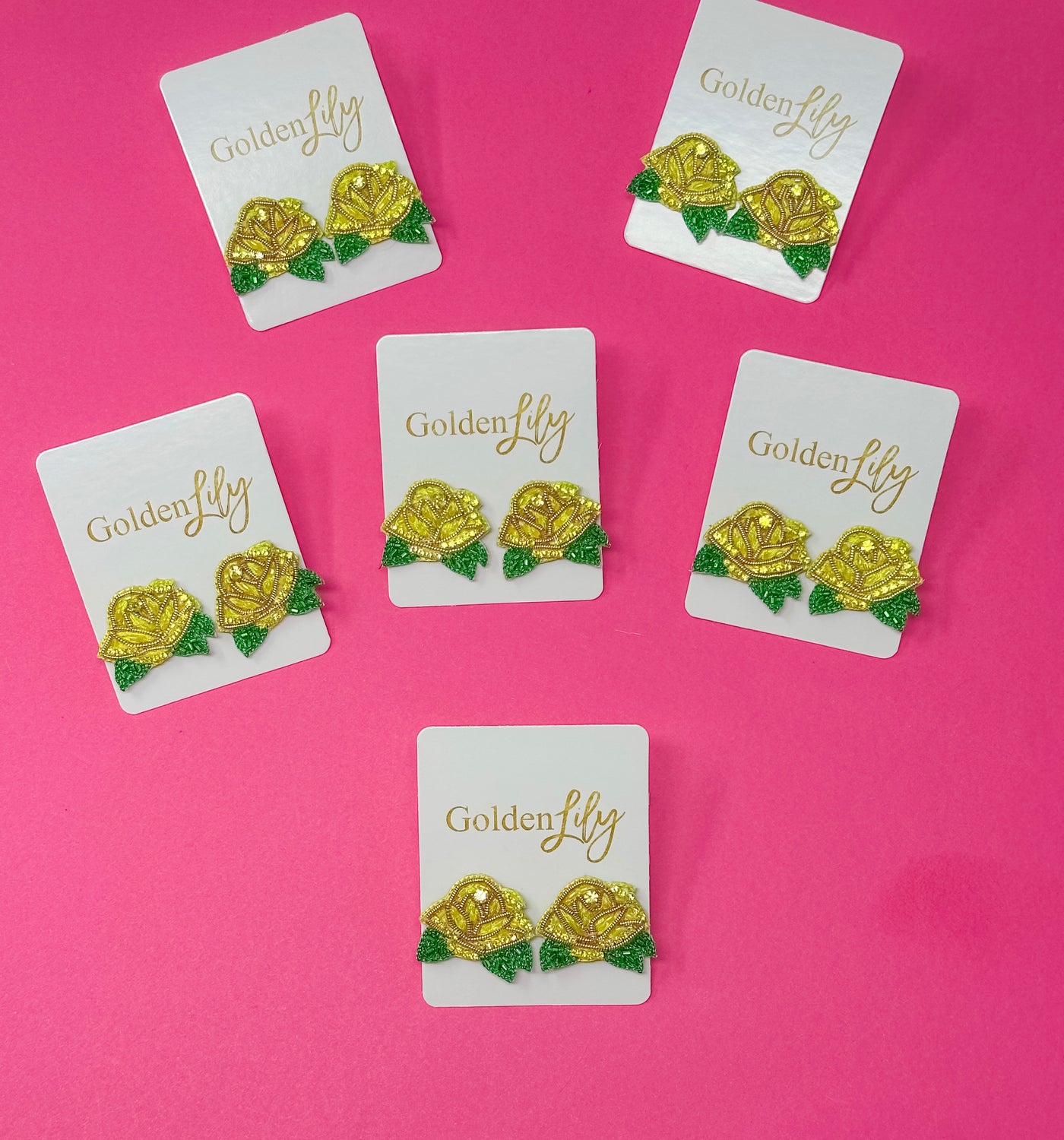 Junior League - Find the Good Day - Yellow Rose Stud Earrings