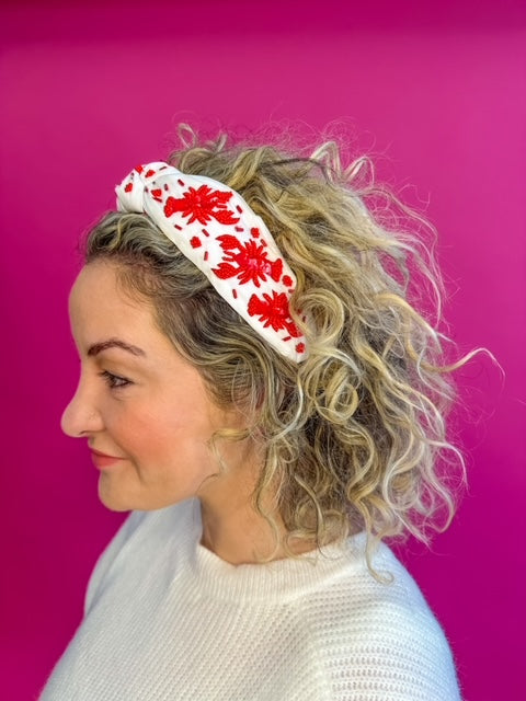 Sequin Crawfish Headband - White