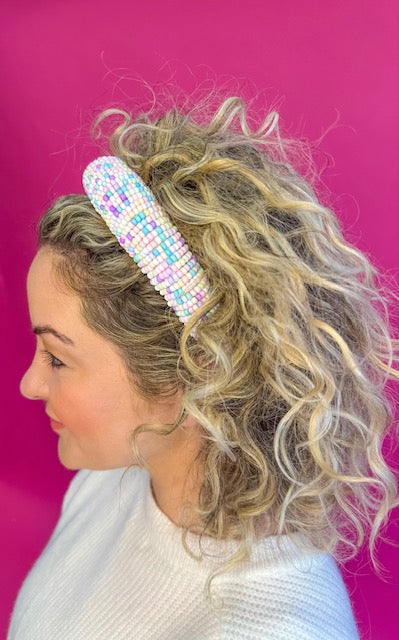 Seed Bead Headband - Purple Multi