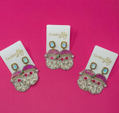 Christmas Vintage Santa with Pink