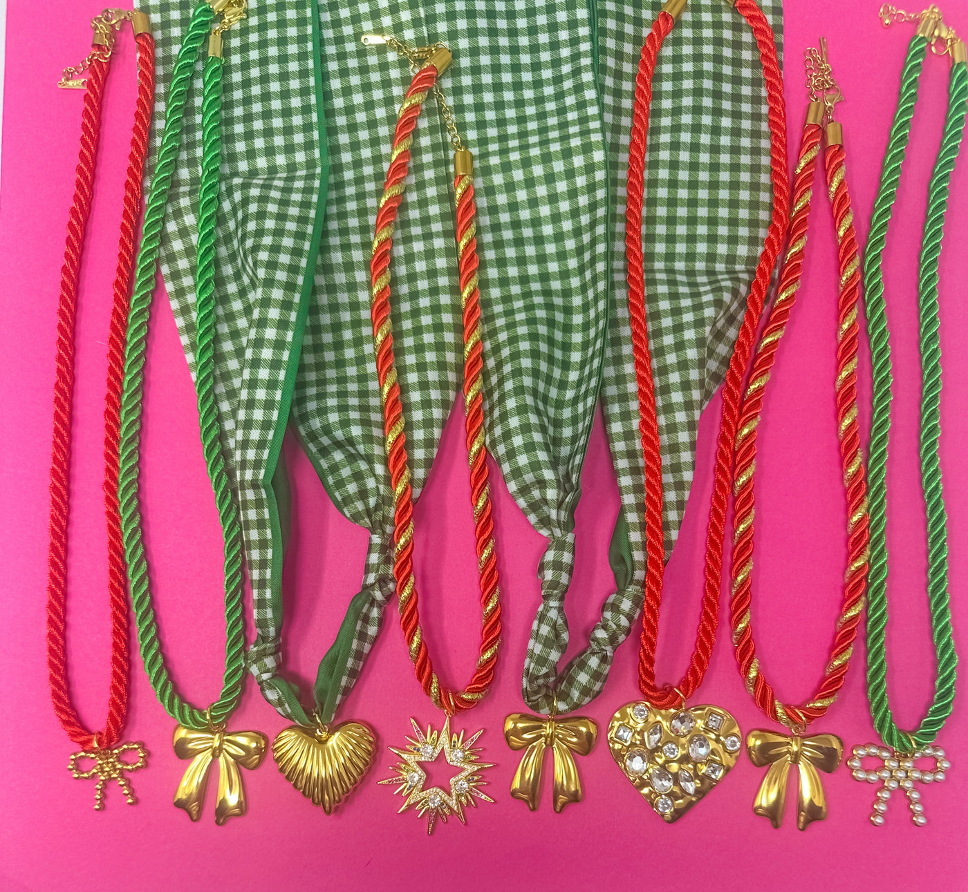 Christmas Scarf and Charm Necklace