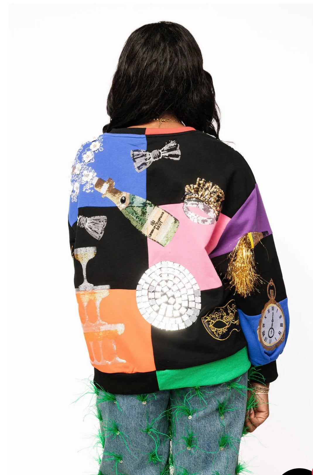 Queen of Sparkles - Multi Checkered NYE Icon Sweatshirt