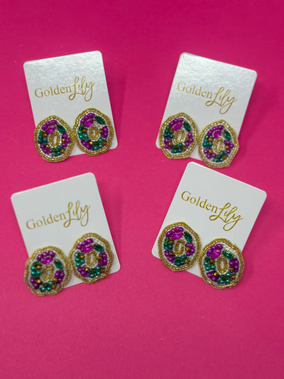 Little Lily - Mardi Gras King Cake Earrings