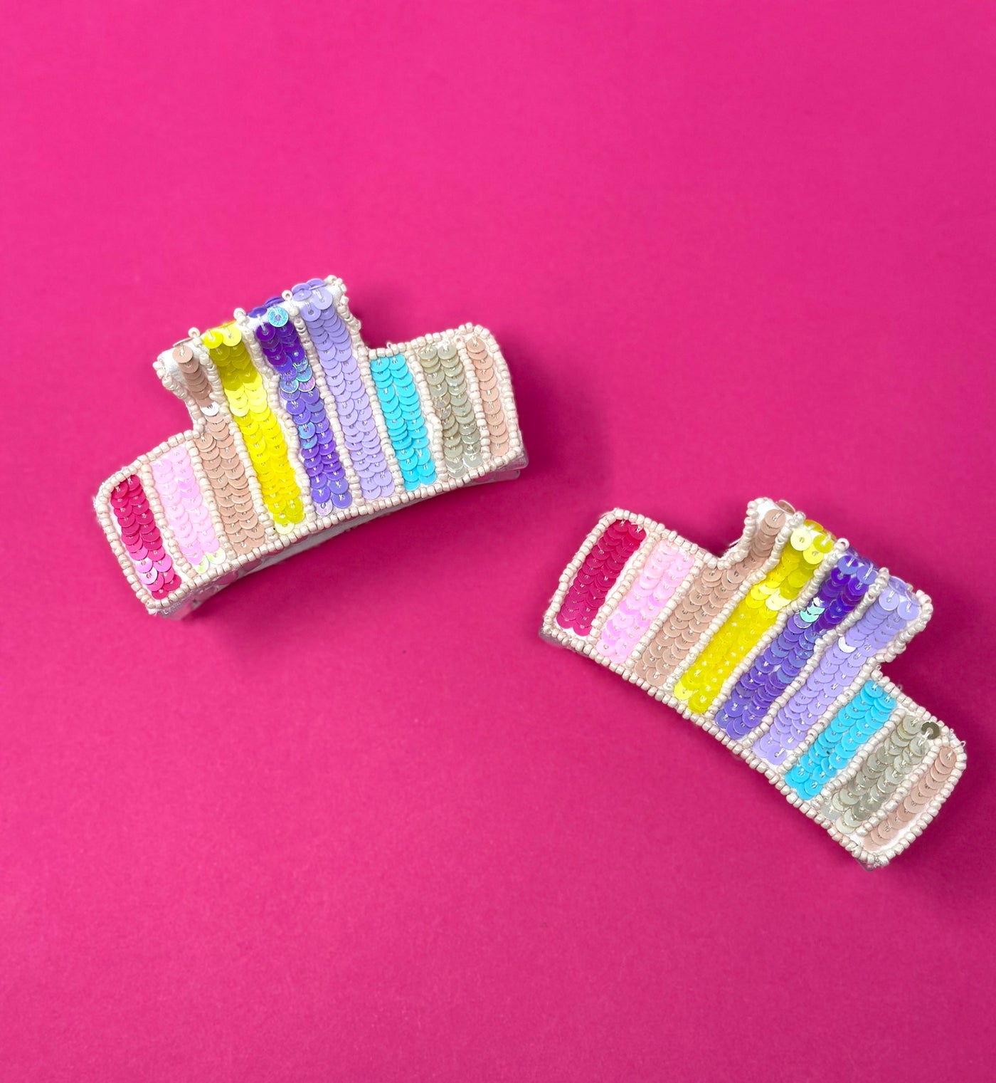 Hair Clip - Spring Sequin Stripe