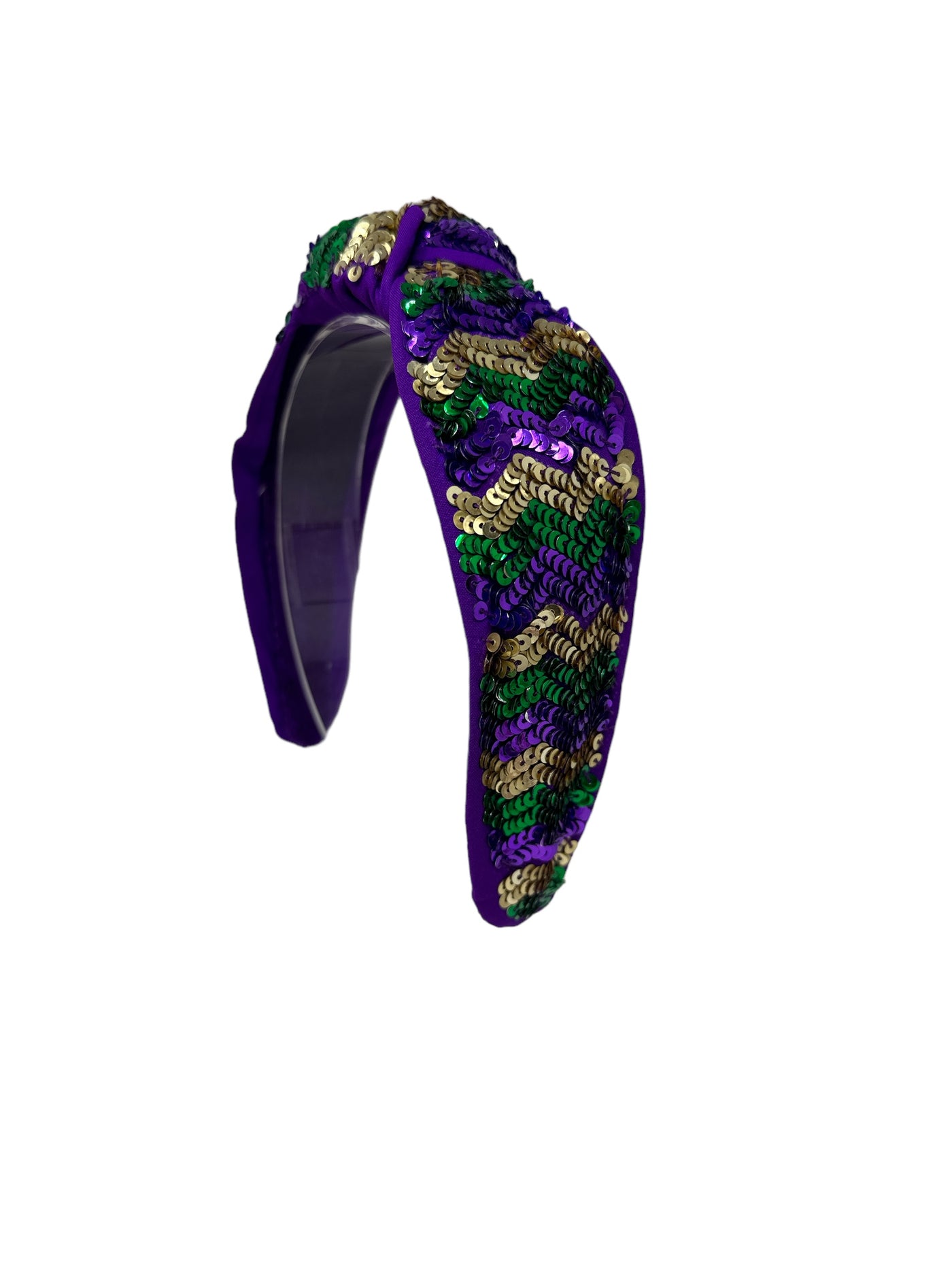 Headband Knot - Mardi Gras Chevron