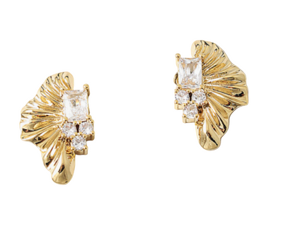 Michelle Rhinestone Gold Stud 