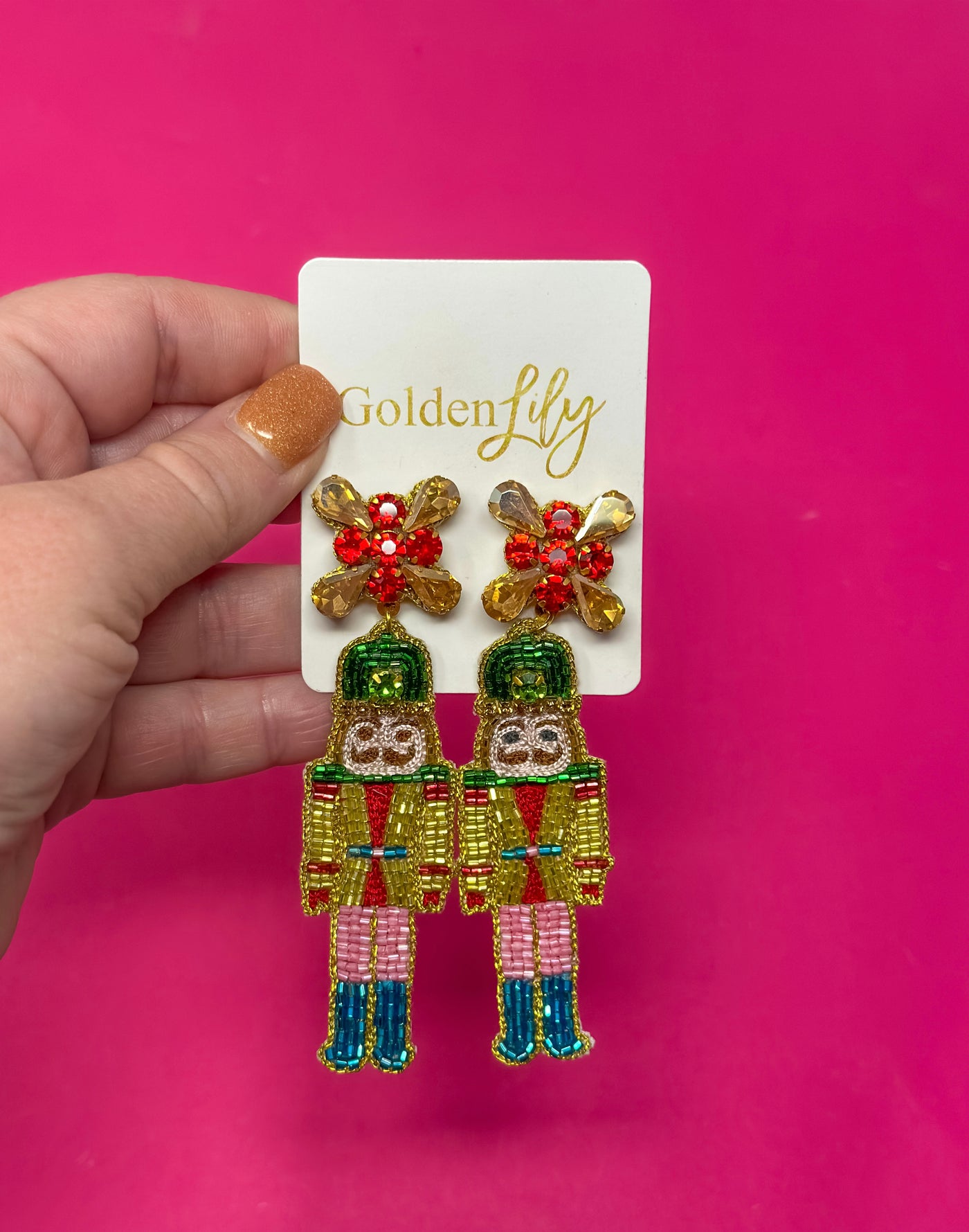 Nutcracker Earrings - Mutli with Red and Gold