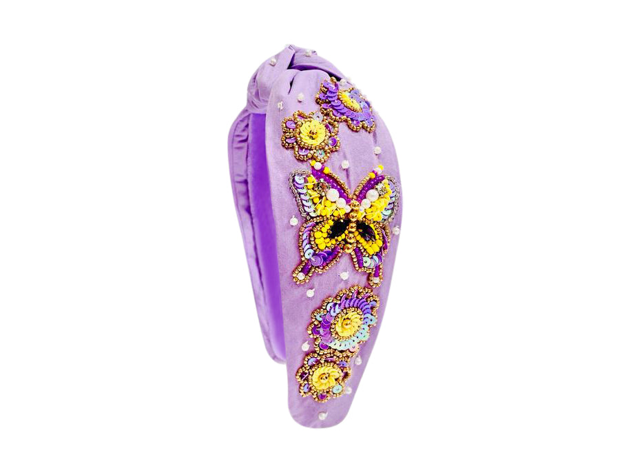 Headband Knot - Purple Butterfly