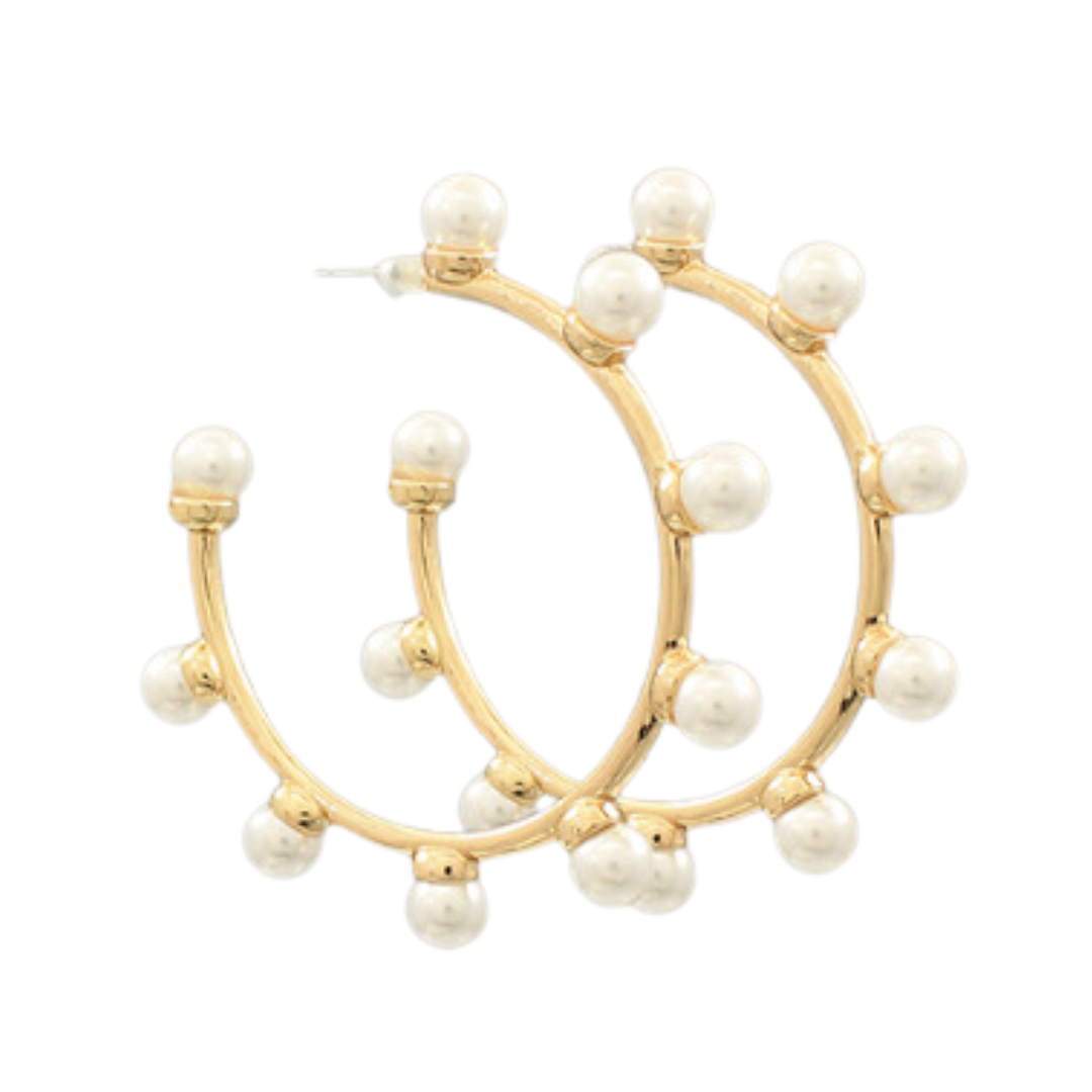 Pearl Hoop Earrings