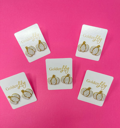 Pearl Pumpkin Studs