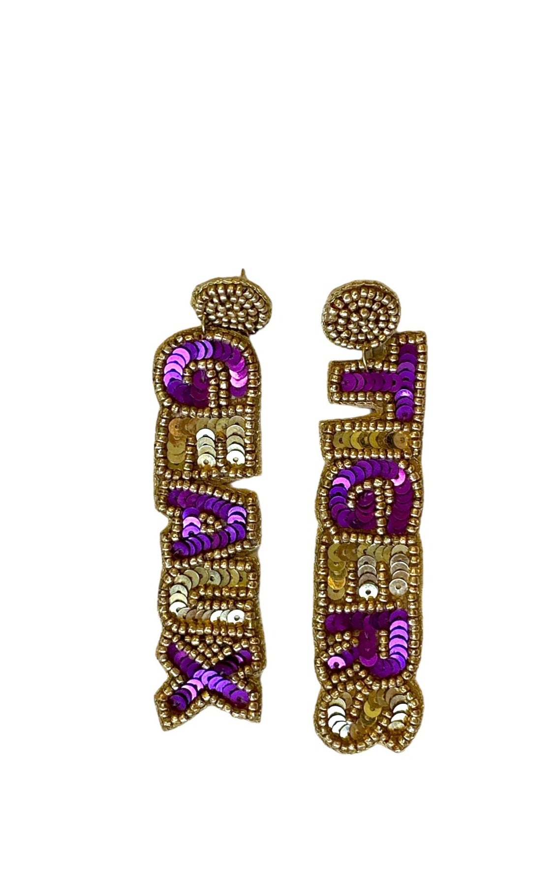 Geaux Tigers Sequin Earrings