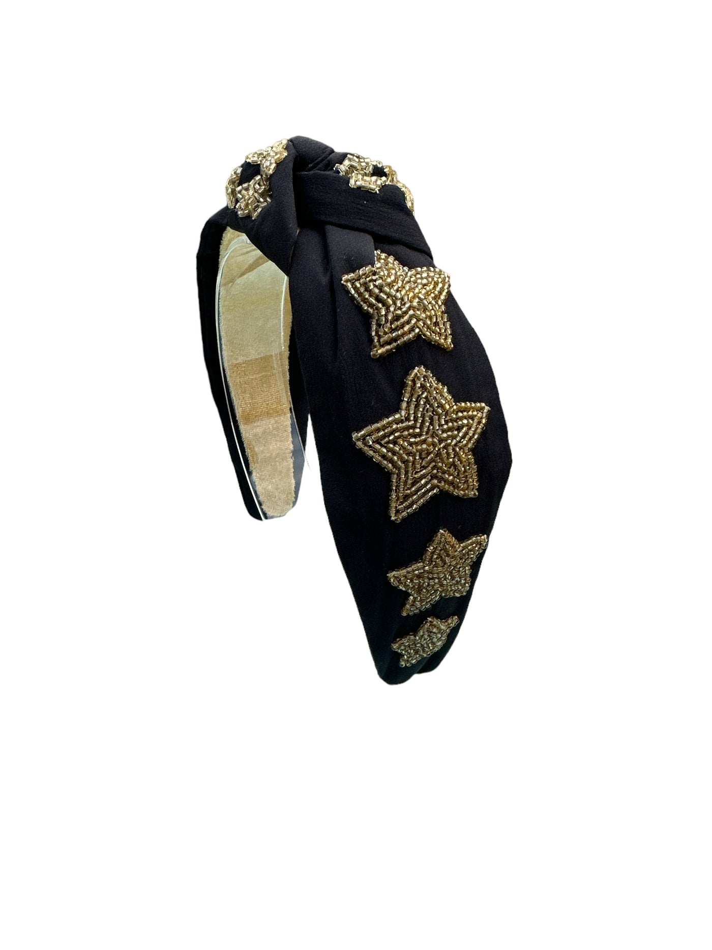 Headband Knot - Black and Gold Star