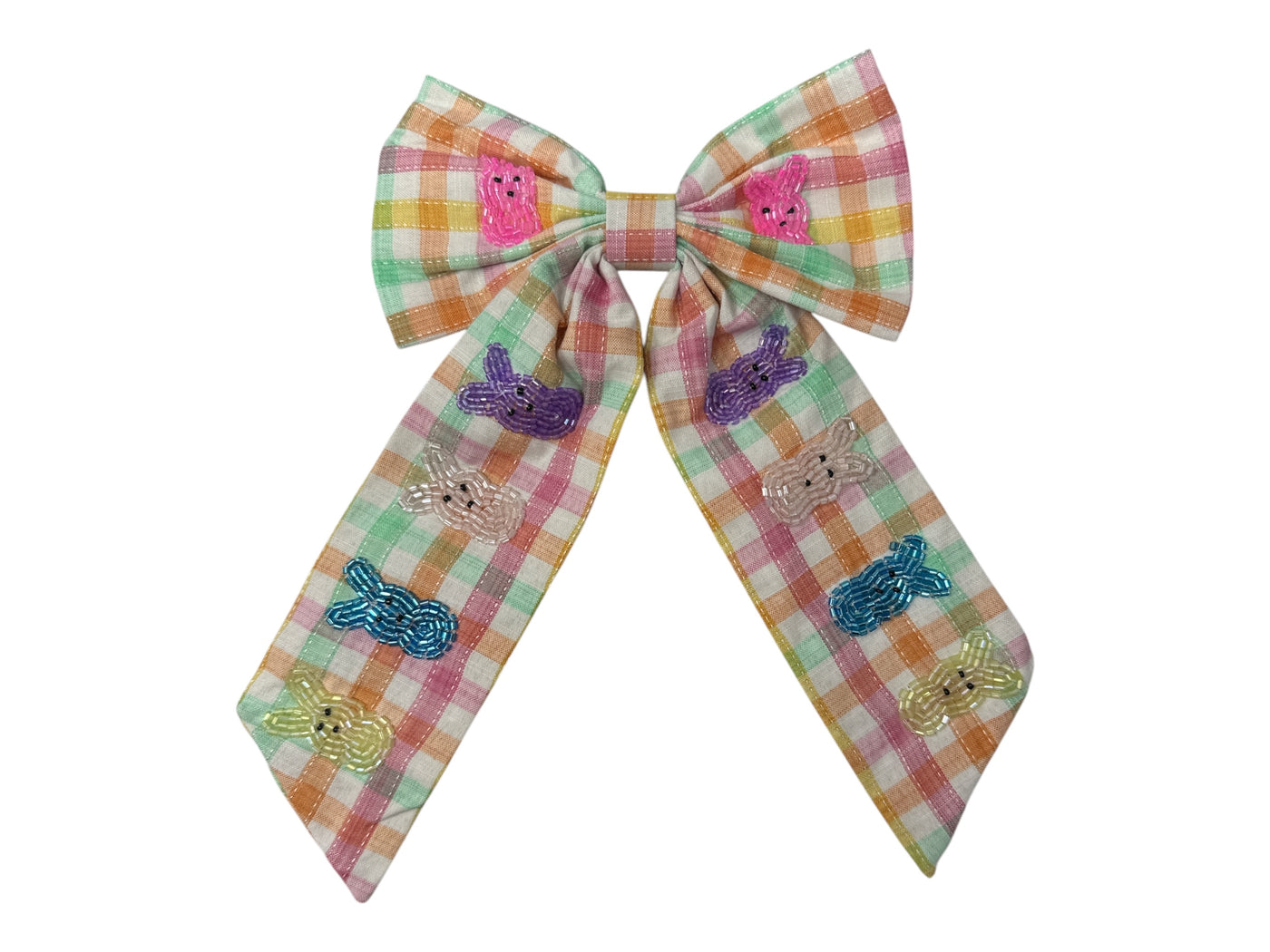 Plaid Peep Bow - Seed Bead