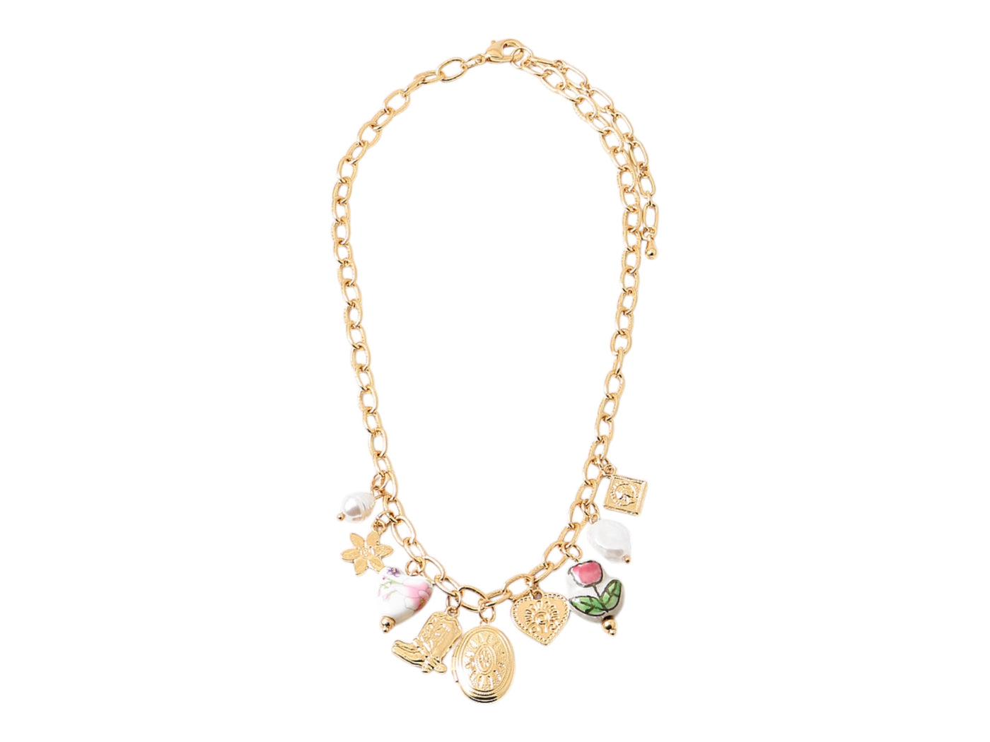 Charm Necklace - Floral and Western Charm Necklace