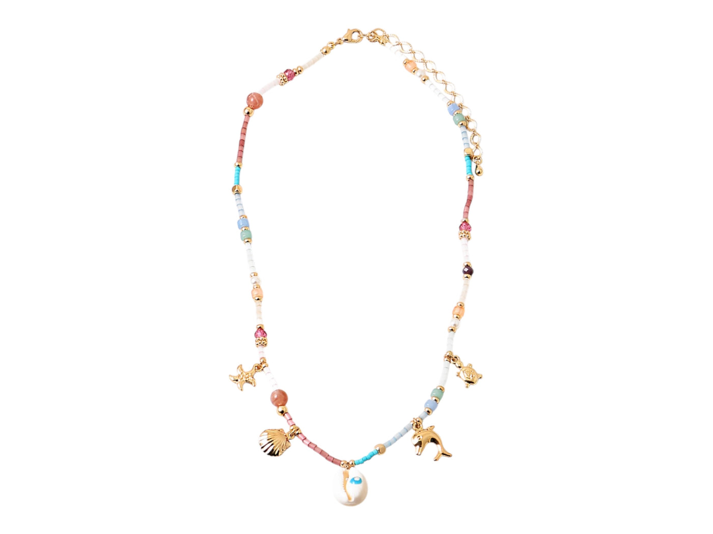 Charm Necklace - Beachy Bead Charm Necklace