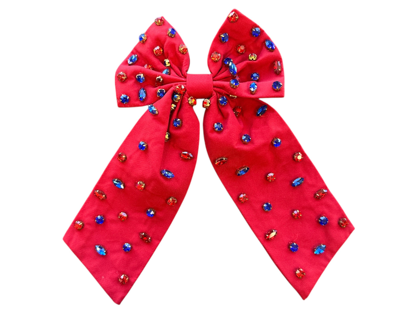 Bow - Red with Red and Blue Rhinestones