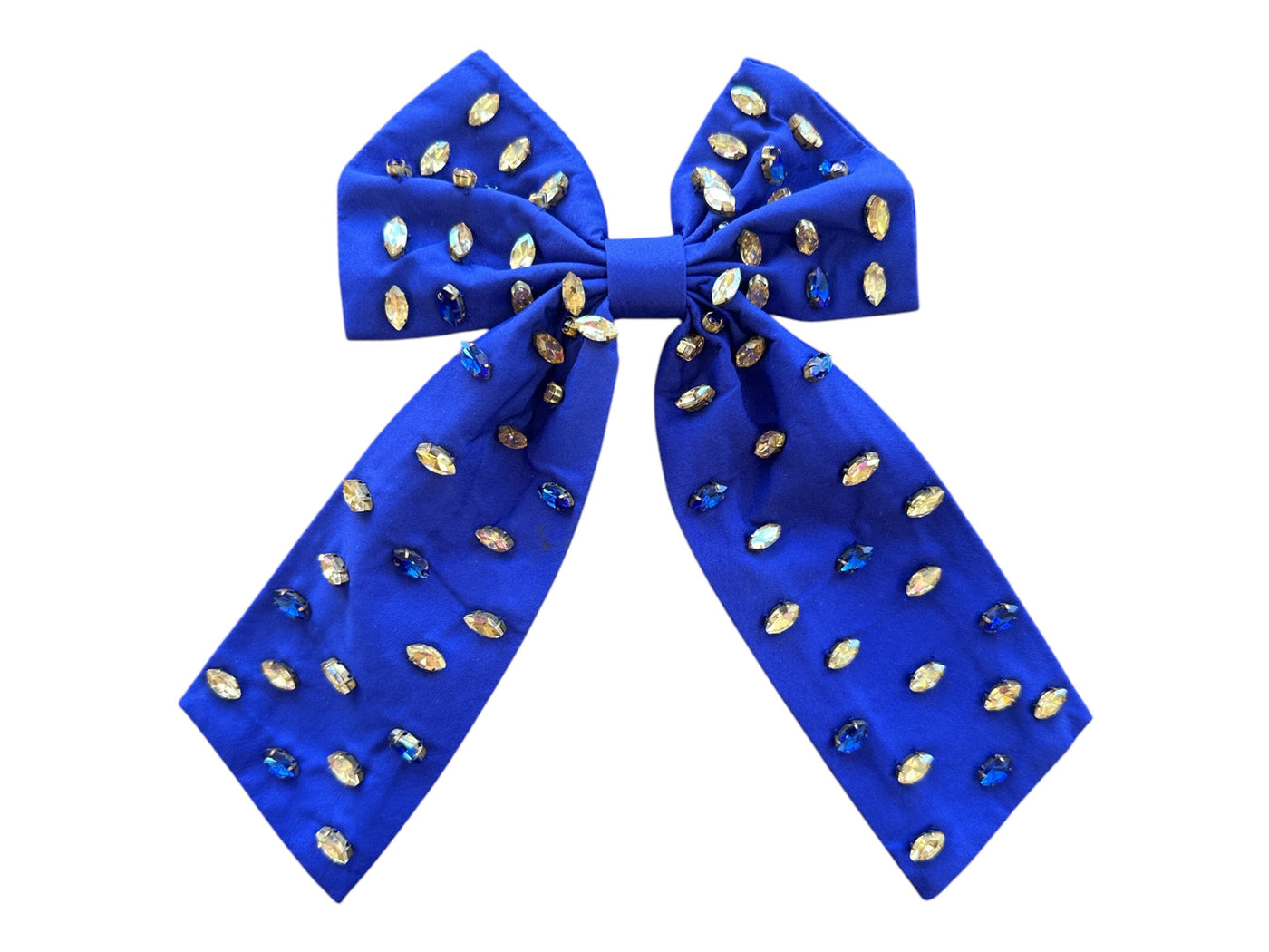 Rhinestone Bow - Royal and Gold