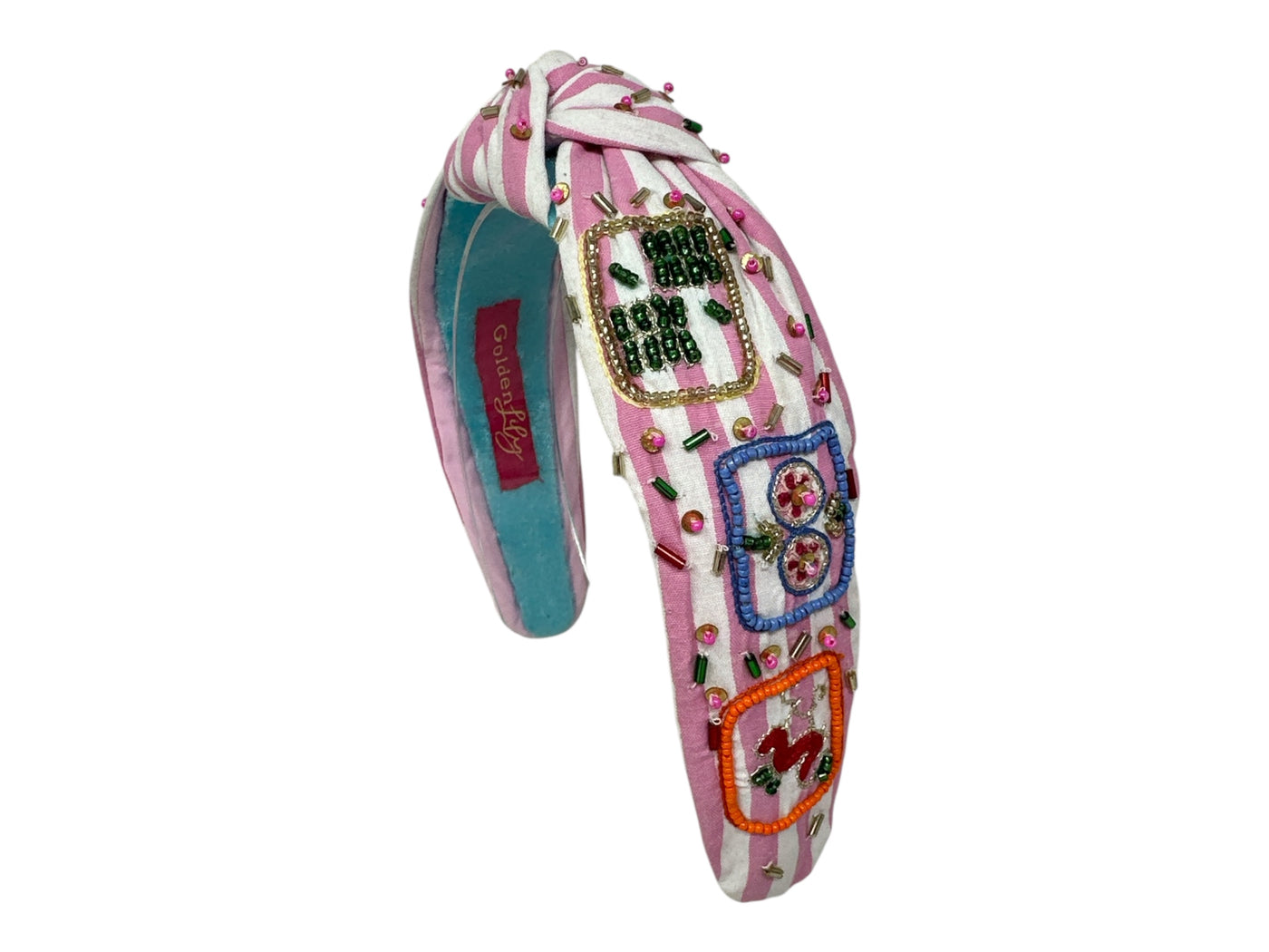 Headband Knot - Mahjong Stripe - Pink